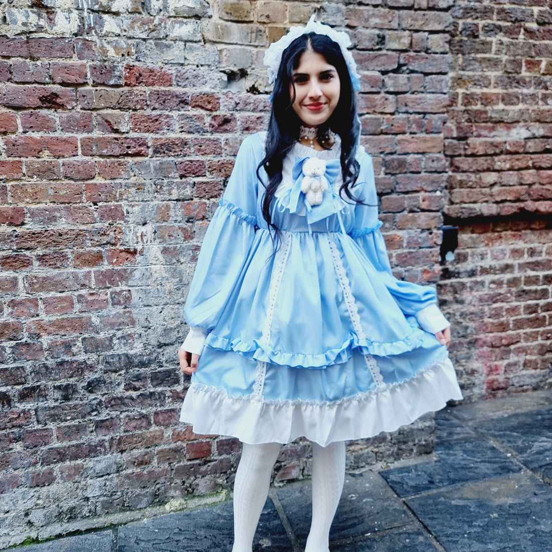 Dreamy Light Blue Long-Sleeve Lolita Dress