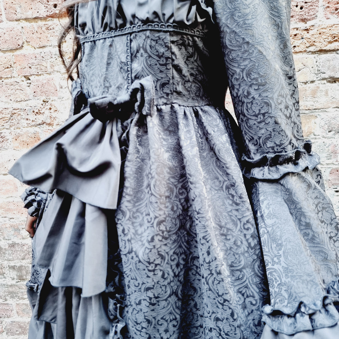 Gothic Elegance Black Long-Sleeve Lolita Dress