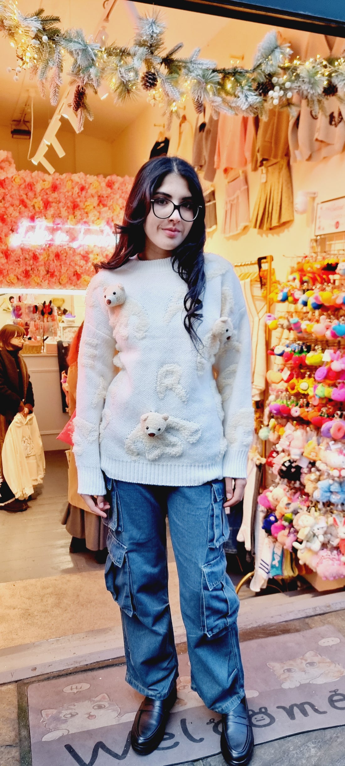 Cozy Teddy Companion Cream Sweater