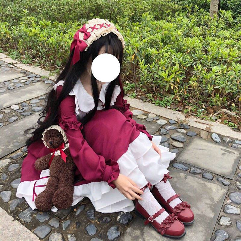 Victorian Charm Burgundy Lolita Dress