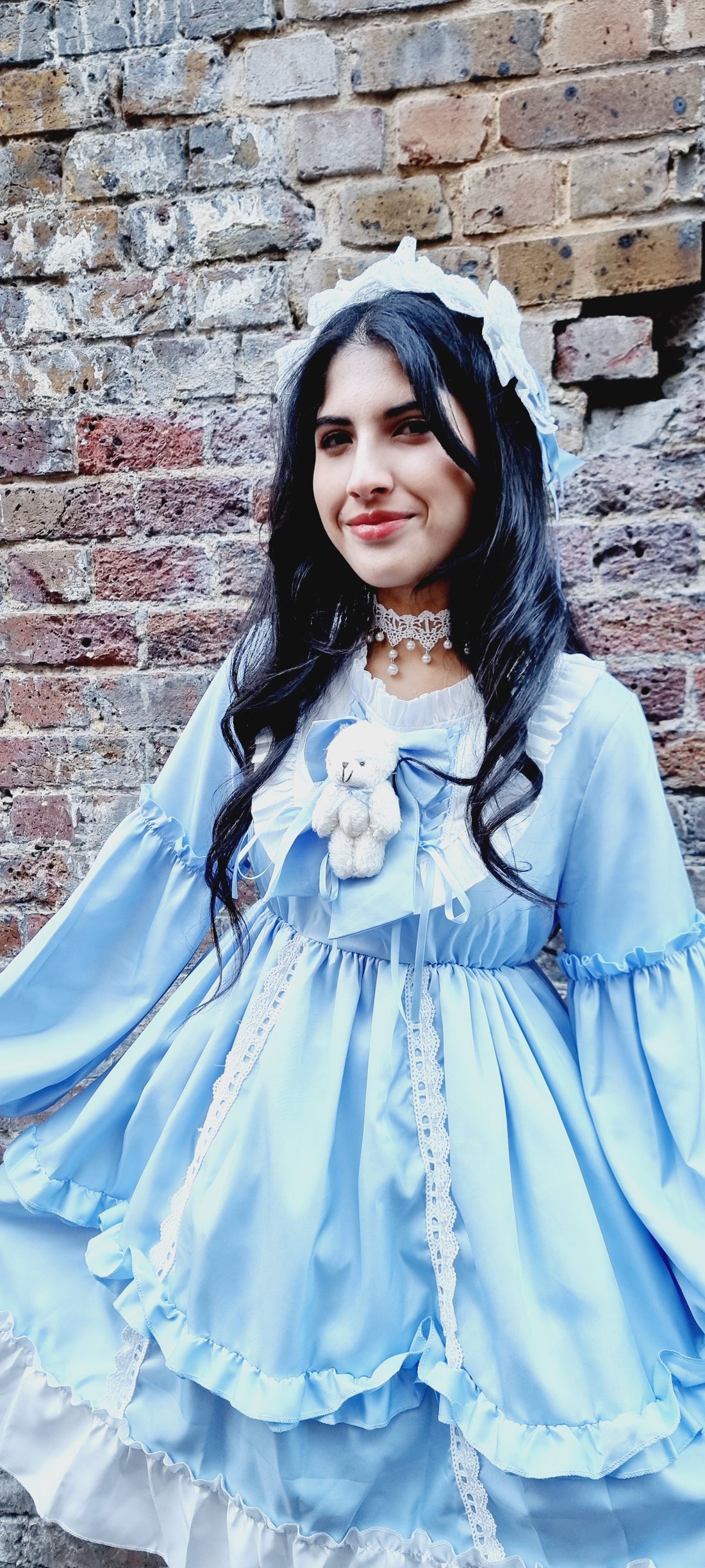 Dreamy Light Blue Long-Sleeve Lolita Dress