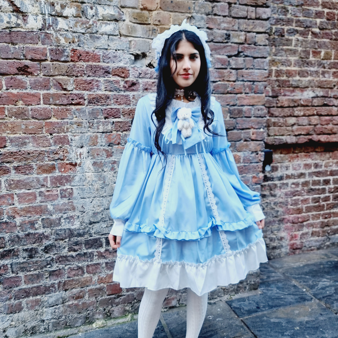 Dreamy Light Blue Long-Sleeve Lolita Dress