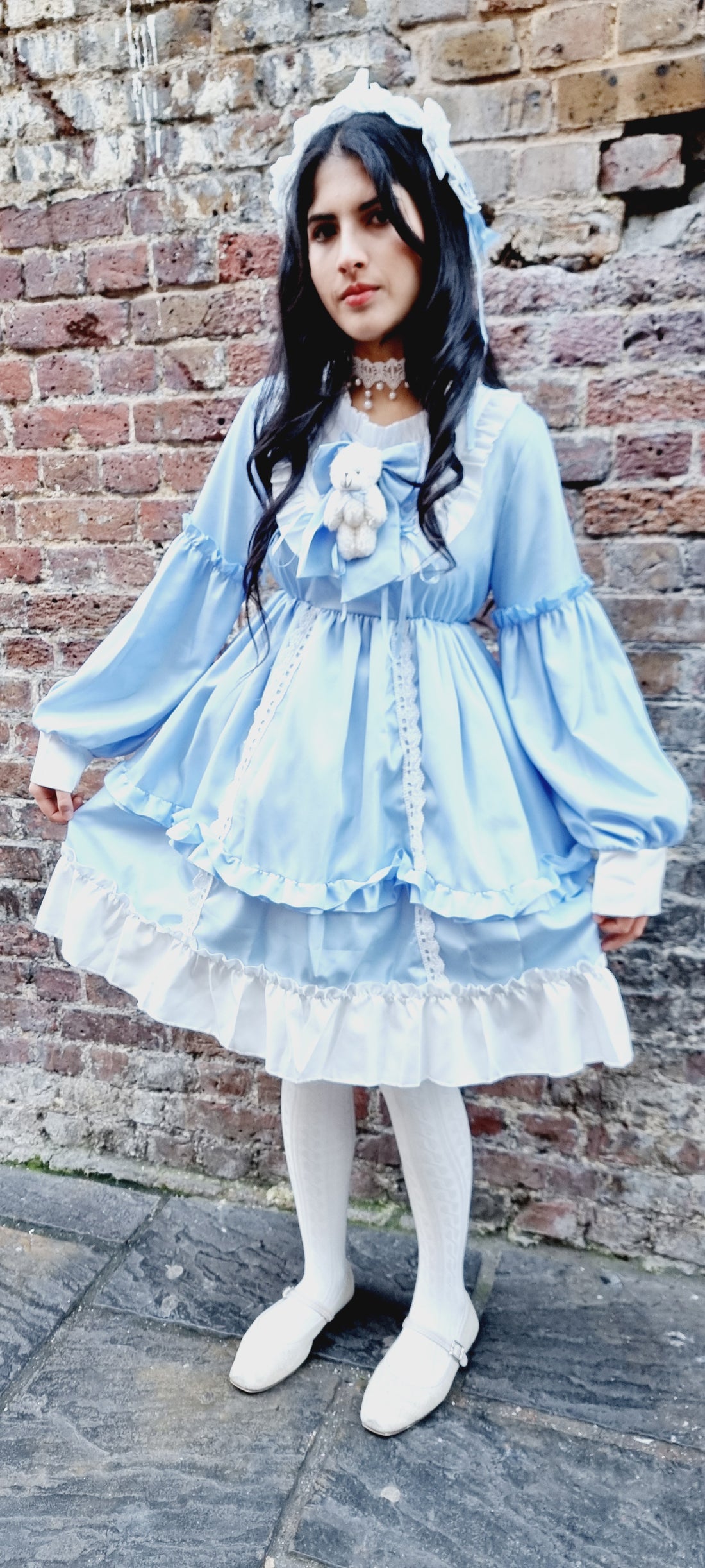 Dreamy Light Blue Long-Sleeve Lolita Dress