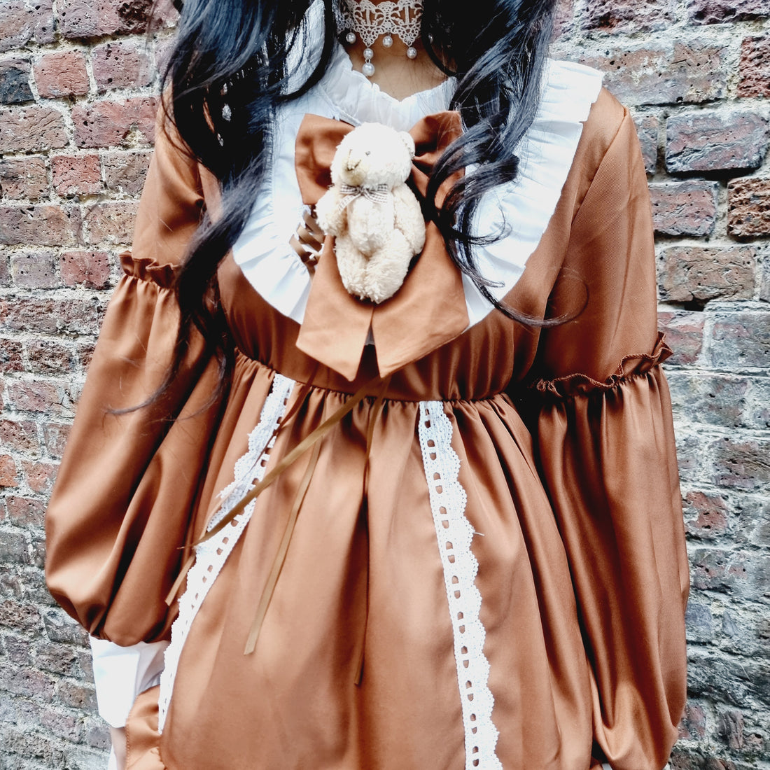 Lolita Dress Brown Long Sleeves