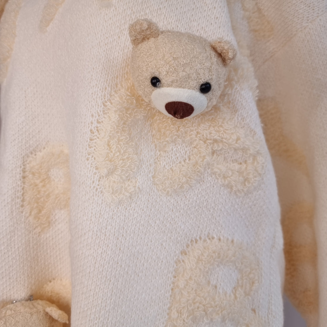 Cozy Teddy Companion Cream Sweater