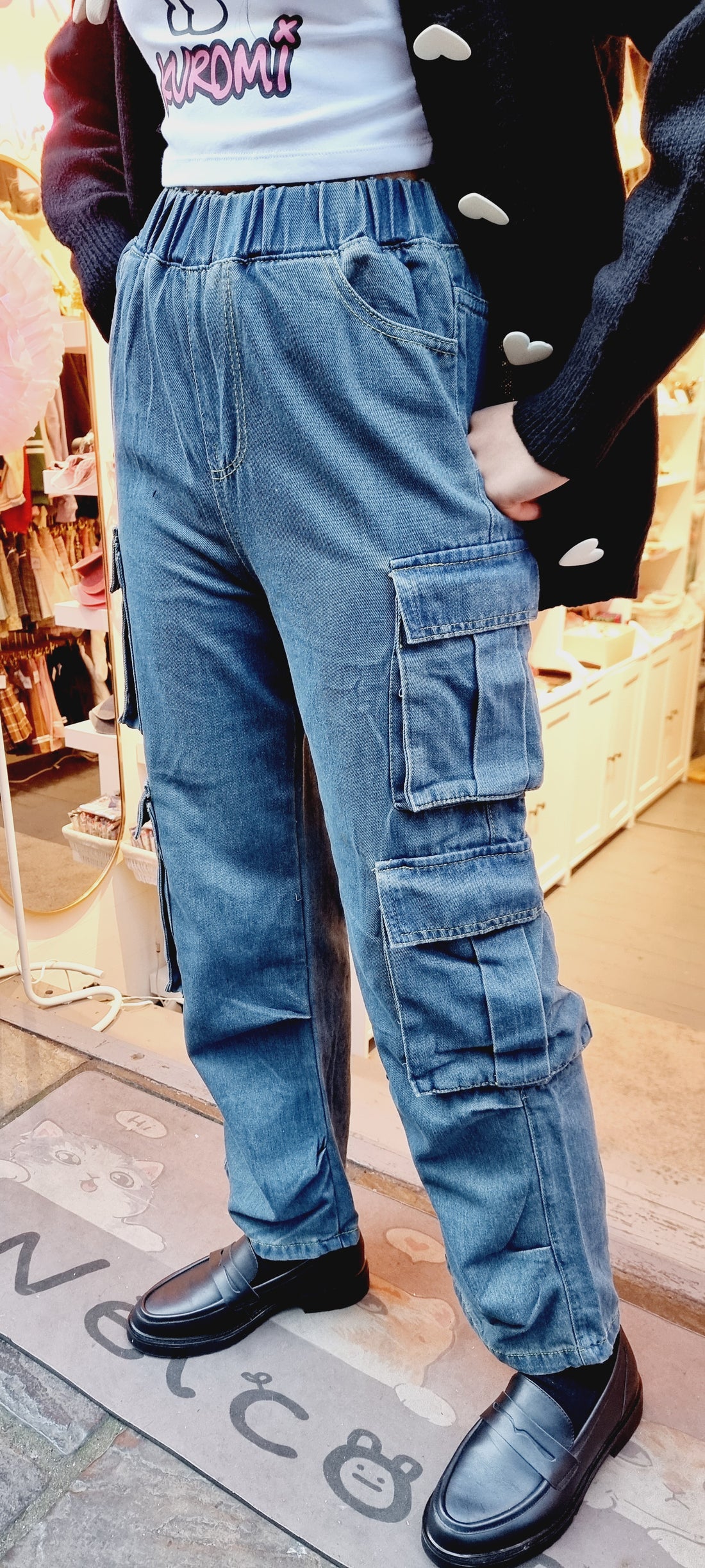 Multi-Pocket Relaxed Cargo Jeans