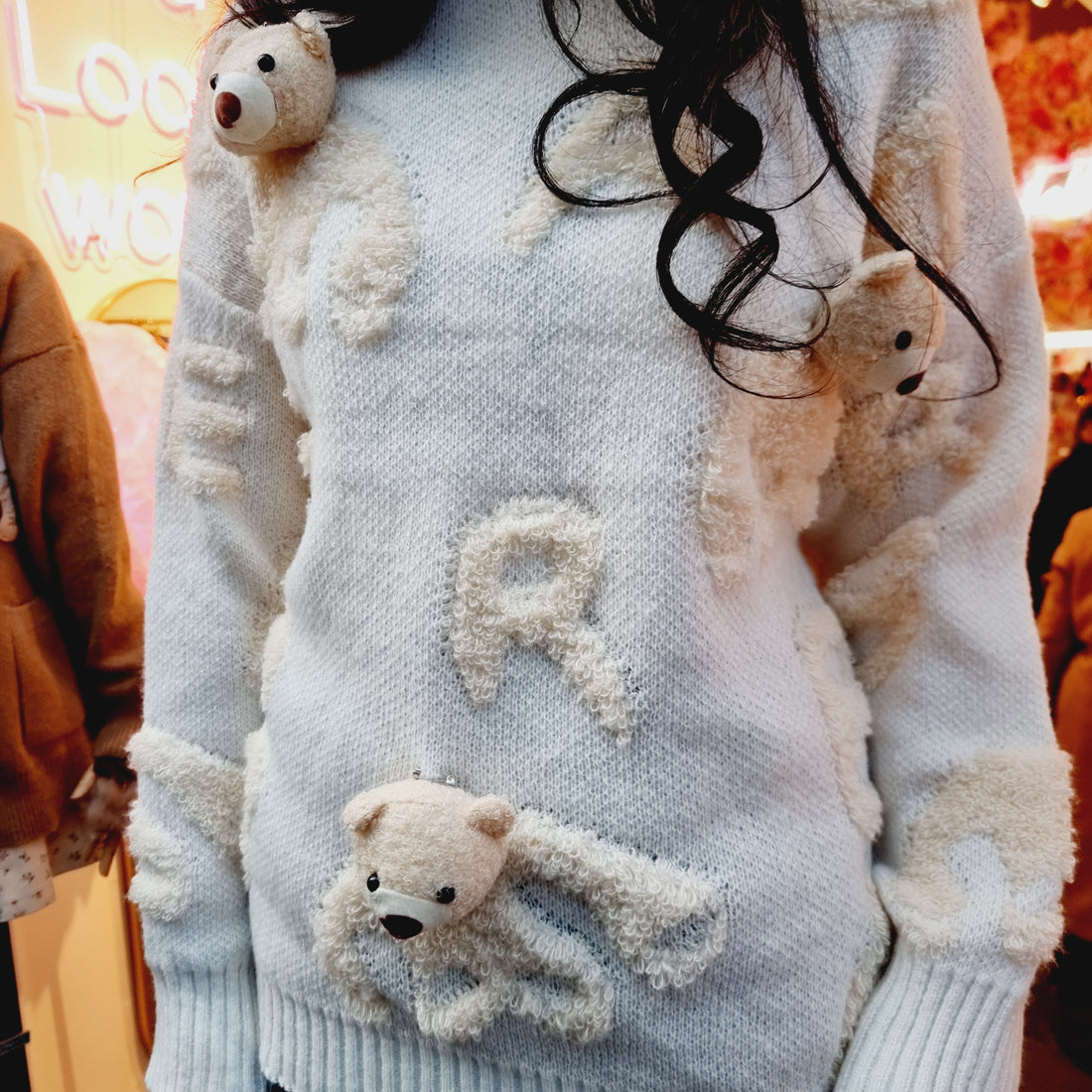 Cozy Teddy Companion Cream Sweater