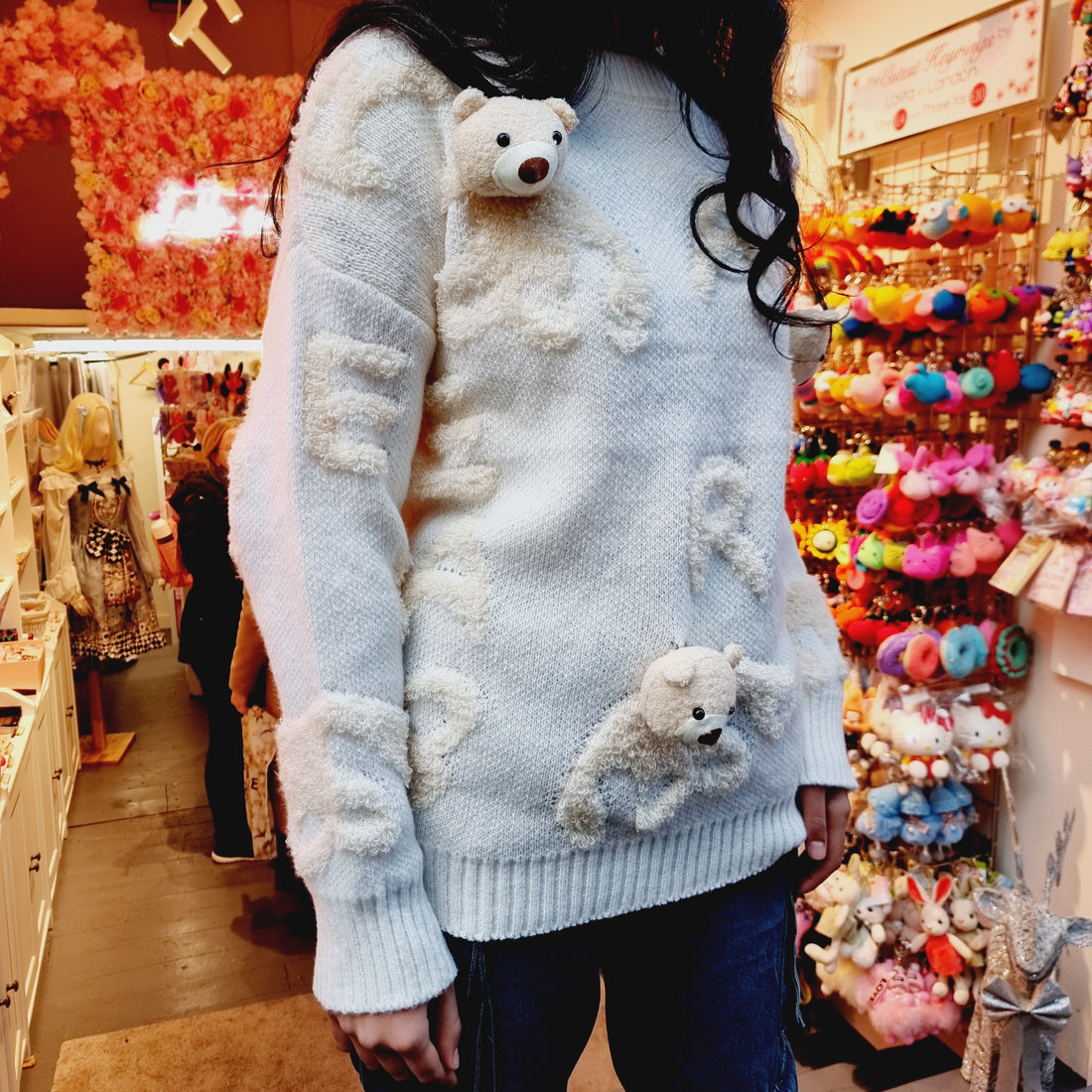 Cozy Teddy Companion Cream Sweater