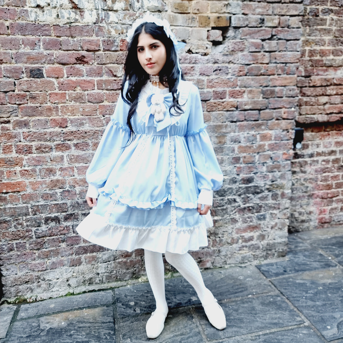 Dreamy Light Blue Long-Sleeve Lolita Dress