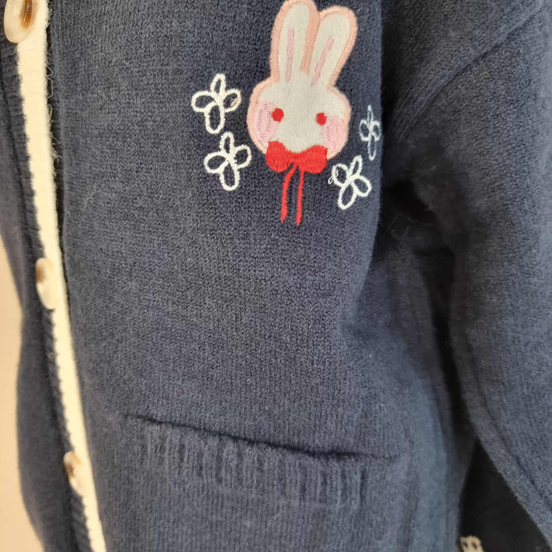 Bunny Blossom Cozy Blue Cardigan