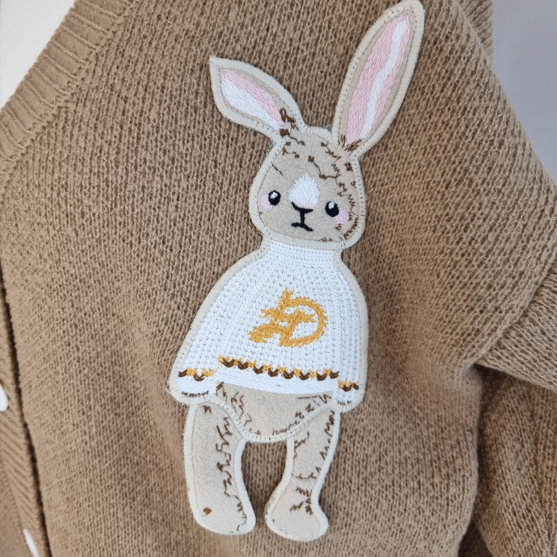 Woodland Bunny Friend Brown Cardigan