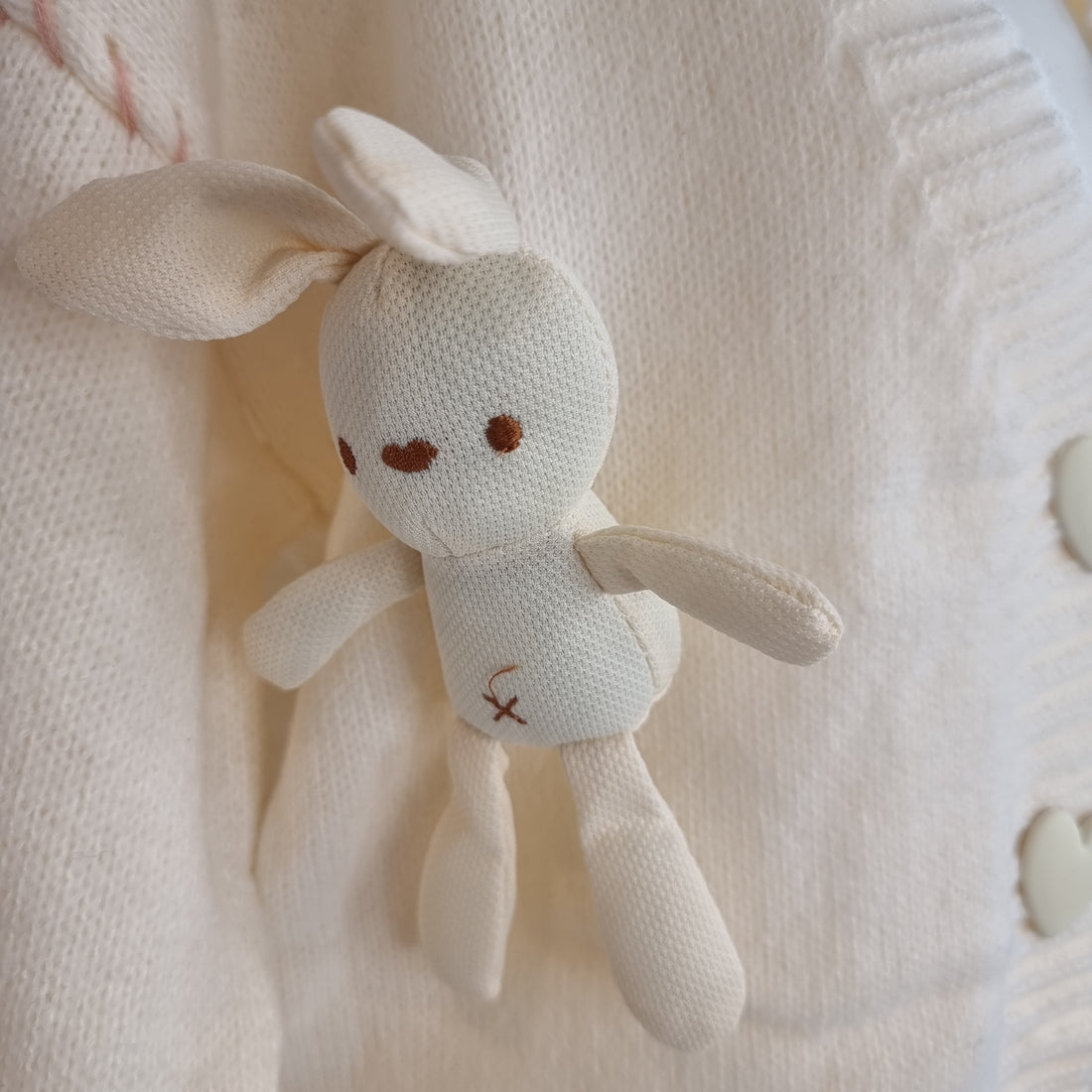 Sweetheart Bunny Companion Cream Cardigan