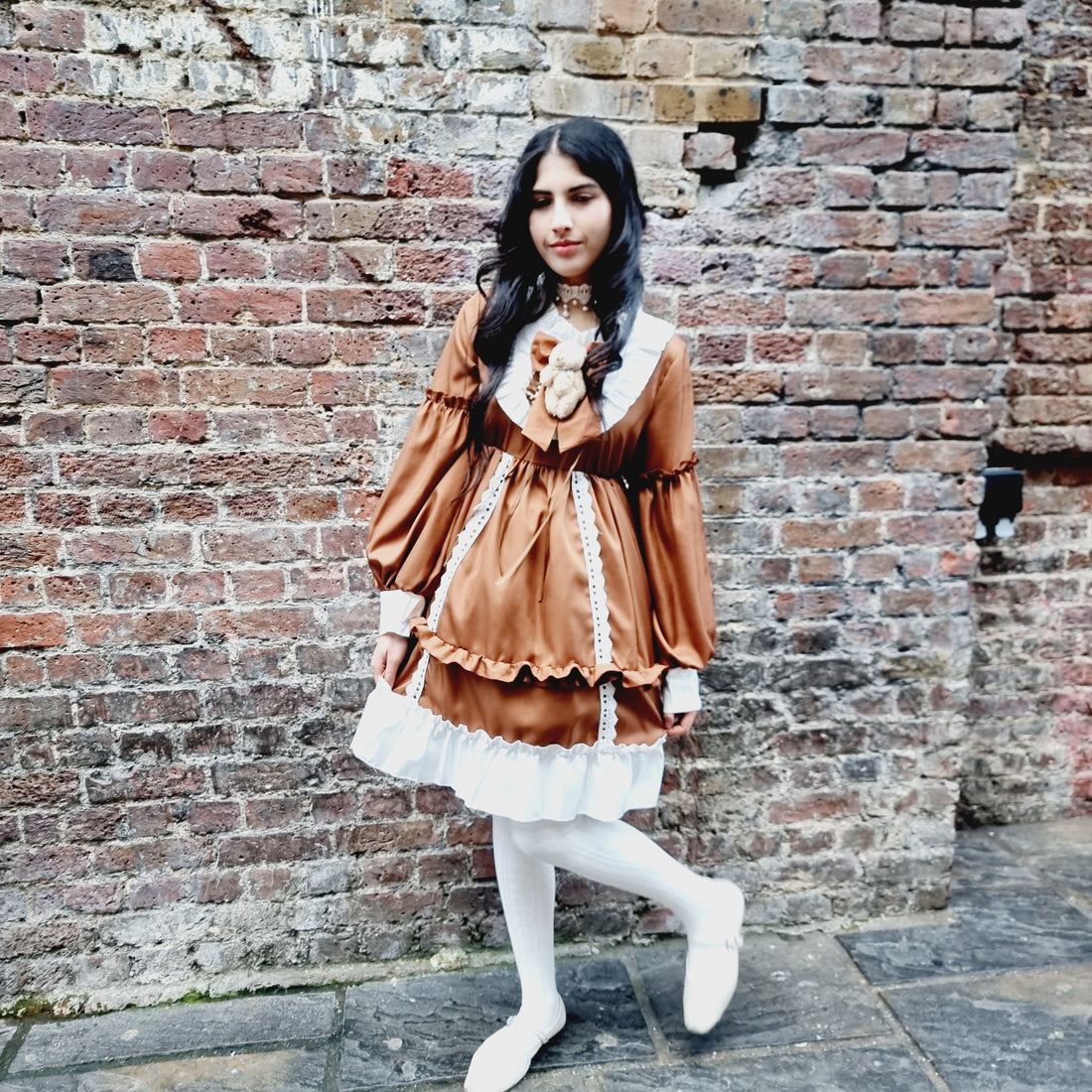 Lolita Dress Brown Long Sleeves