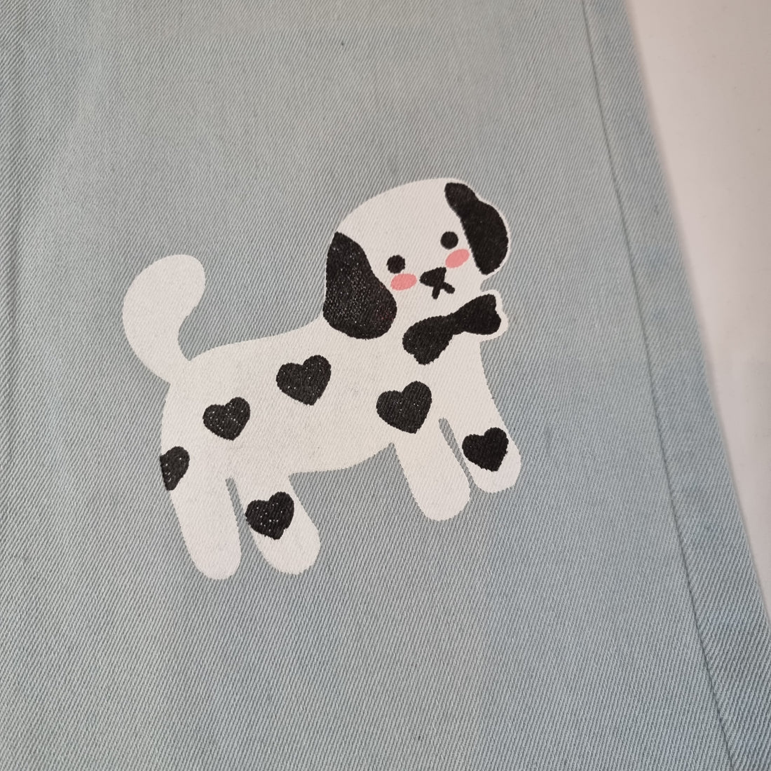 Playful Puppy & Cat Embroidered Jeans